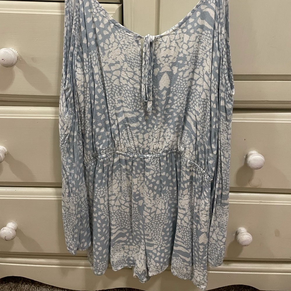 flowy blue romper
